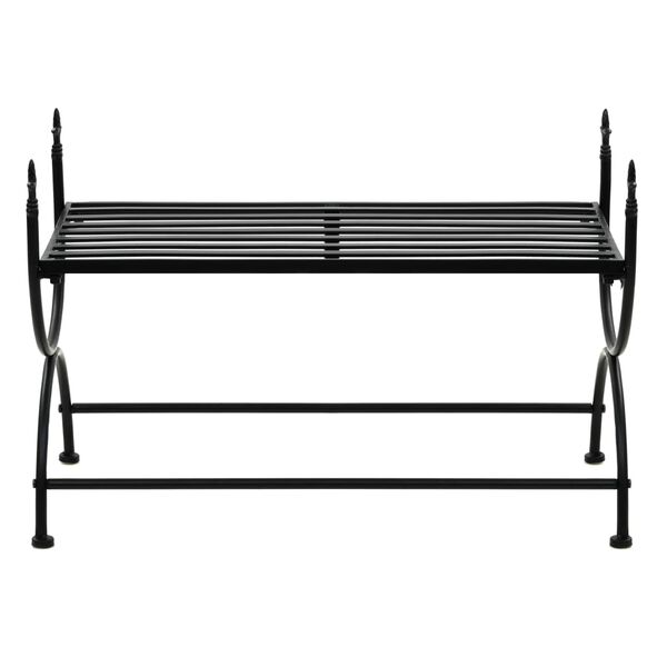 vidaXL Klupa u starinskom stilu metalna 83 x 42 x 55 cm crna