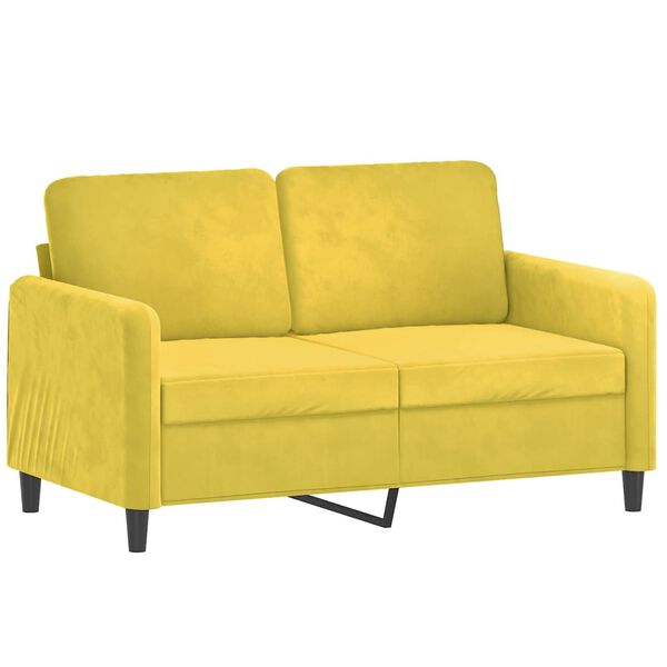 vidaXL 2-dijelni set sofa s jastucima žuti baršunasti