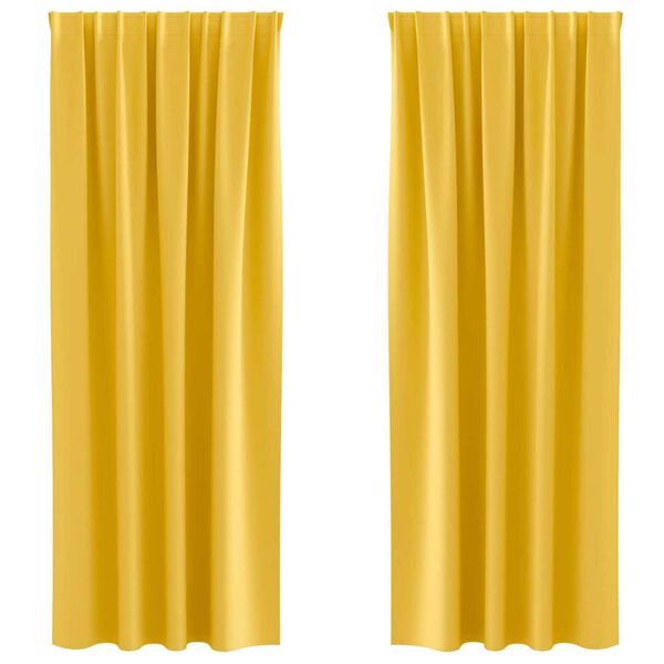 vidaXL Zavjese za blackout s prstenovima 2 pcs Žuta 225 x 140 cm