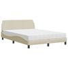 vidaXL Krevet s madracem Dover krem 140 x 190 cm od tkanine
