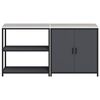 vidaXL Kuhinjski set za pohranu s policom 2 pcs Antracit Čelična vrata