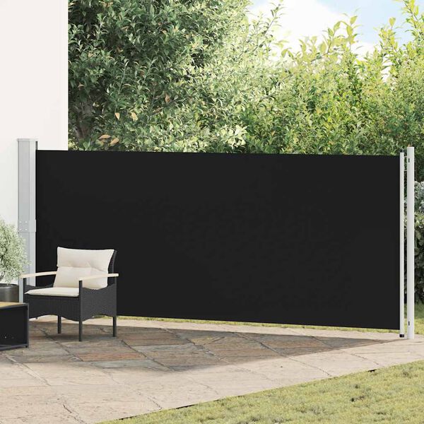 vidaXL Uvlačiva bočna tenda za terasu 600 x 160 cm crna