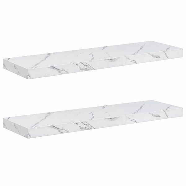 vidaXL Polica na zidu Zidne 2 pcs Bijeli mramor 90 x 23,5 x 4 cm