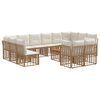 vidaXL Set vanjskih sofa 13 pcs Prirodna i krema bijela Poliester