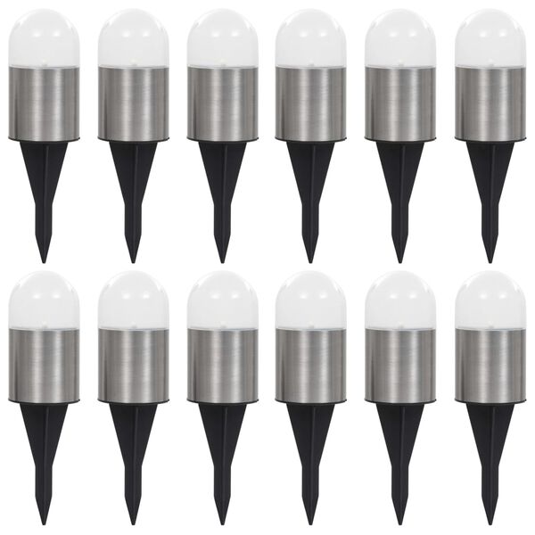 vidaXL Solarne podne svjetiljke 12 kom LED svjetla bijele