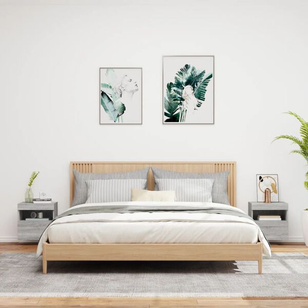 vidaXL Zidni TV ormarići LED 2 kom siva boja hrasta 40x30x40 cm