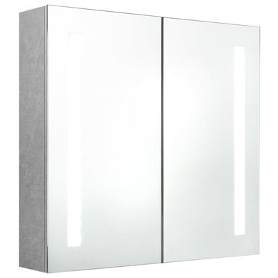 vidaXL LED kupaonski ormarić s ogledalom boja betona 62 x 14 x 60 cm
