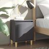 vidaXL Noćni ormarići s nogama od masivnog drva 2 kom sivi 40x30x50 cm