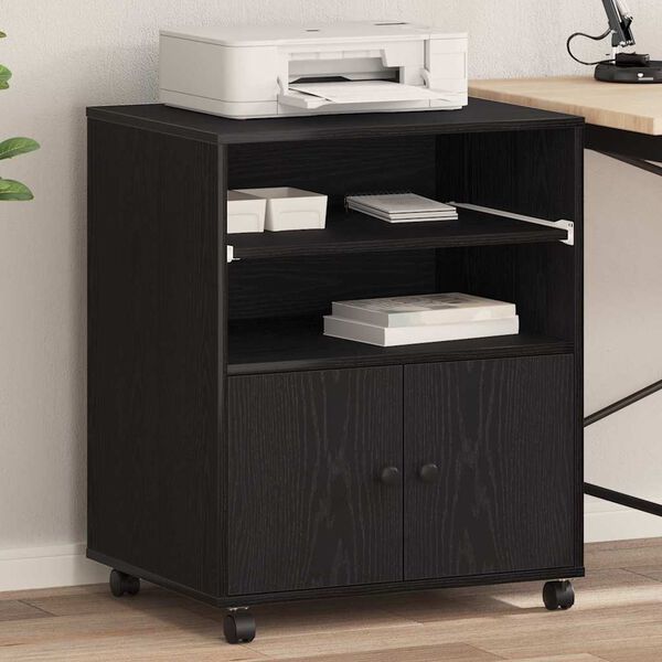 vidaXL Držač za printer Crni hrast 60 x 48 x 74 cm Konstruirano drvo