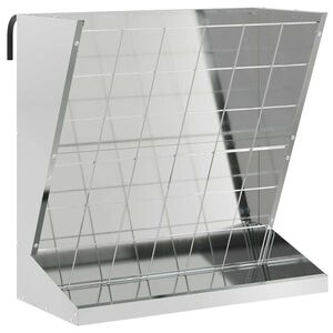vidaXL Hranilica za sijeno Srebrno 71 x 33 x 70 cm Cinkani čelik