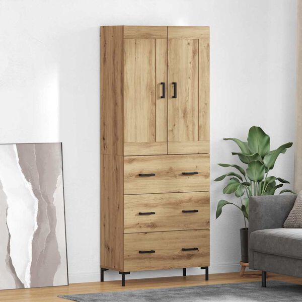 vidaXL Highboard s ladicama 2 pcs Umjetnički hrast Konstruirano drvo