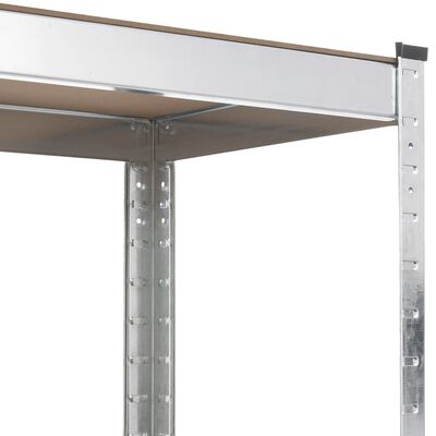 vidaXL Radni stol s 5 razina s policama srebrni od čelika i drva