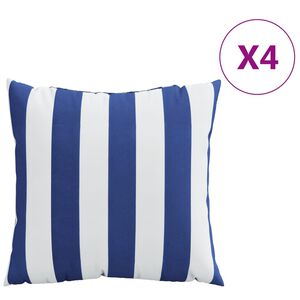 vidaXL Ukrasni jastuci 4 kom plavo-bijeli prugasti 60x60 cm od tkanine