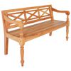 vidaXL Klupa Batavia 123 cm od masivnog drva mahagonija svjetlosmeđa