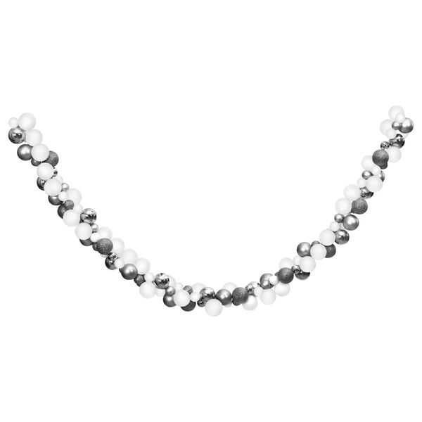 vidaXL Božićna girlanda od kuglica bijelo-siva 175 cm polistiren