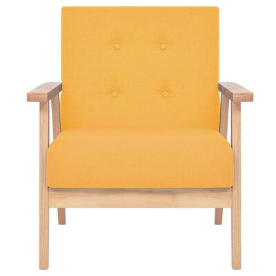 vidaXL 3-dijelni set sofa od tkanine žuti
