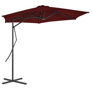 vidaXL Vrtni suncobran s čeličnim stupom 300 x 230 cm bordo