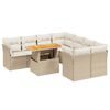 vidaXL 9-dijelni set vrtnih sofa s jastucima bež od poliratana