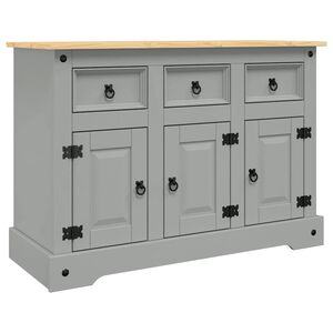 vidaXL Komoda Corona siva 112x43x78 cm masivna borovina meksički stil