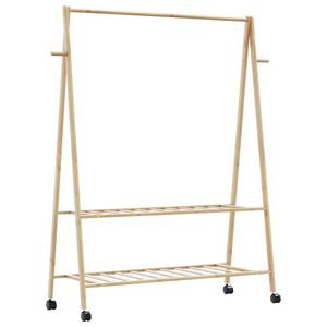 vidaXL Stalak za odjeću s policama i kotačima 132x45,5x155,5cm bambusa