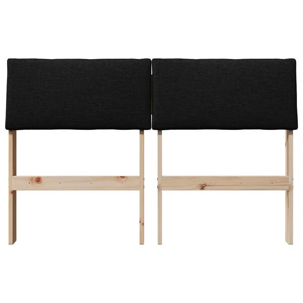 vidaXL Tapecirani uzglavlje Crna 120 cm Čvrsto borovo drvo