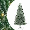 vidaXL Umjetno Božićno Drvo s Snježnim Flokom i LED Svjetlom 210 cm