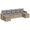 vidaXL 7-dijelni set vrtnih sofa od poliratana s jastucima bež