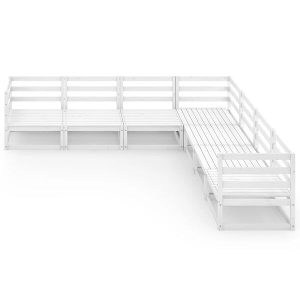 vidaXL 7-dijelna vrtna garnitura od masivne borovine bijela