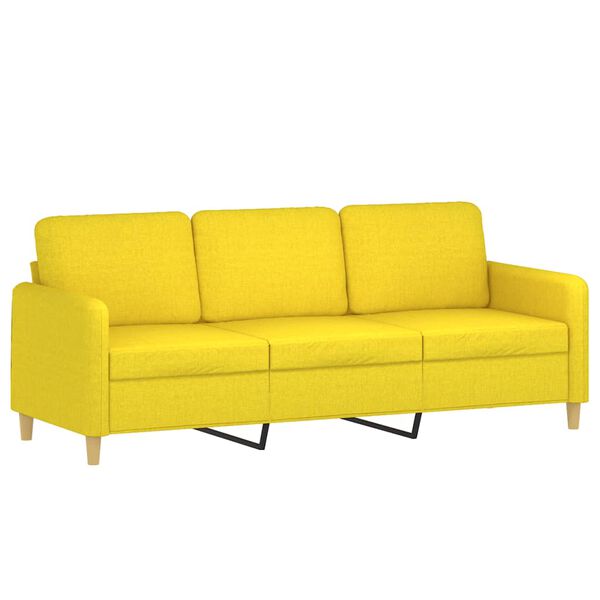 vidaXL 2-dijelni set sofa s jastucima svjetložuti od tkanine