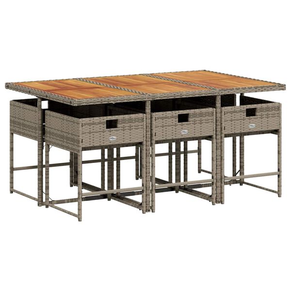 vidaXL 7-dijelni vrtni blagovaonski set sivi od poliratana