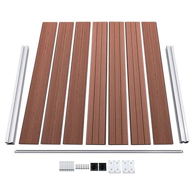 vidaXL Set panela za ogradu WPC 353 x 146 cm smeđi