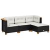 vidaXL 4-dijelni set vrtnih sofa od poliratana s jastucima crni