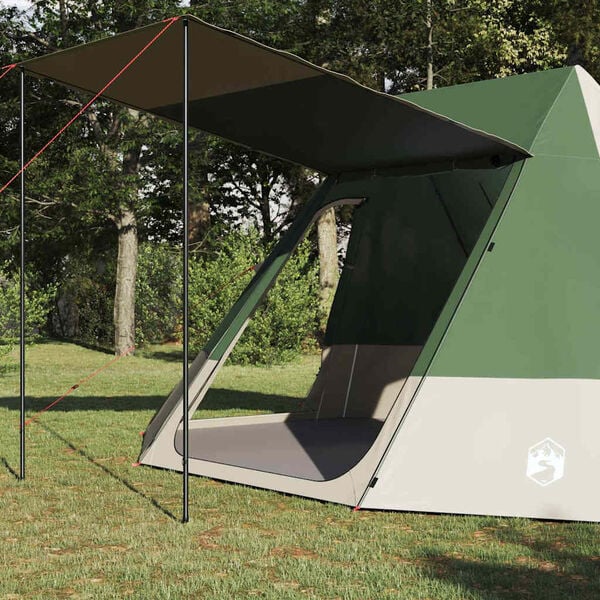 vidaXL Kamping šator s krovom Zelena 482 x 360 x 227 cm taft