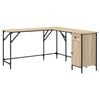 vidaXL Radni stol boja hrasta sonome 141x141x75 cm konstruirano drvo