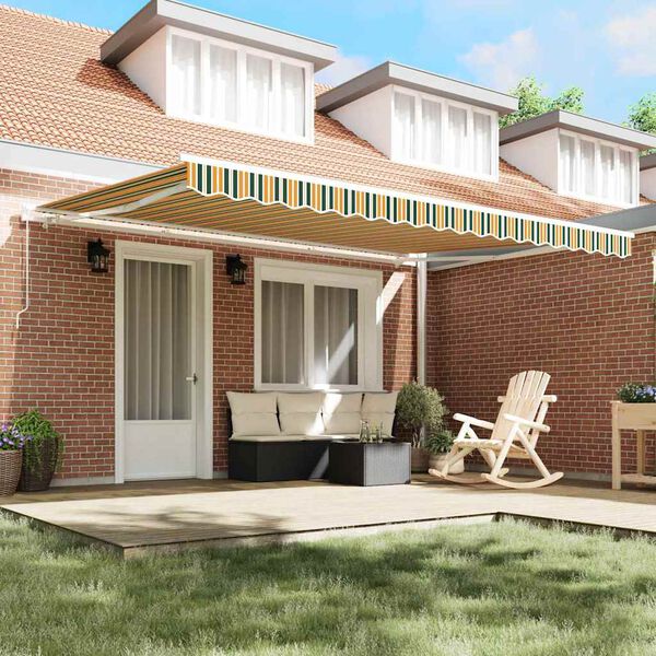 vidaXL Nadstre&scaron;nica Zelena i žuta 450 x 350 x 165 cm Poliester