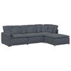 vidaXL Modularna sofa s podnožjem i jastucima, bar&scaron;unasta tamno siva