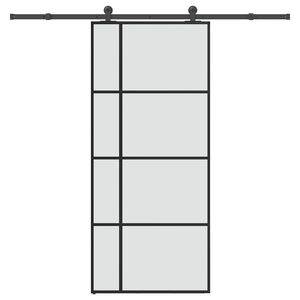 vidaXL Klizna vrata s priborom 90 x 205 cm od ESG stakla i aluminija