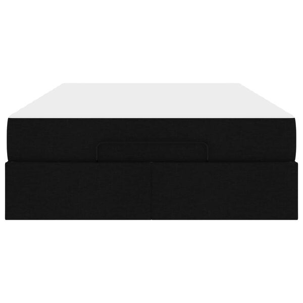 vidaXL Okvir kreveta s madracem s madracem 2 pcs Crna tkanina