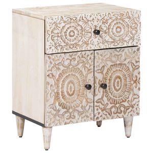 vidaXL Ormar za krevet Bijelo 50 x 33 x 60 cm Čvrsto drvo manga