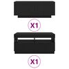 vidaXL Set TV komoda 2 pcs Crna 180 x 35 x 40 cm Konstruirano drvo