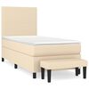 vidaXL Krevet s oprugama i madracem krem 90 x 200 cm od tkanine