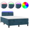 vidaXL Krevet box spring s madracem LED tamnoplavi 120x200 cm bar&scaron;un