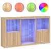 vidaXL Komoda s LED svjetlima boja hrasta sonome 181,5x37x100 cm