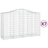 vidaXL Lučne gabionske ko&scaron;are 7 kom 200x50x120/140cm pocinčano željezo
