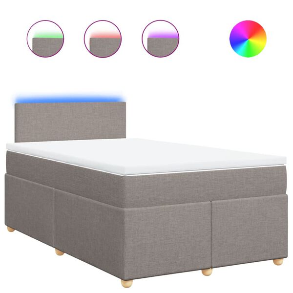 vidaXL Krevet s oprugama i madracem smeđesivi 120 x 190 cm od tkanine