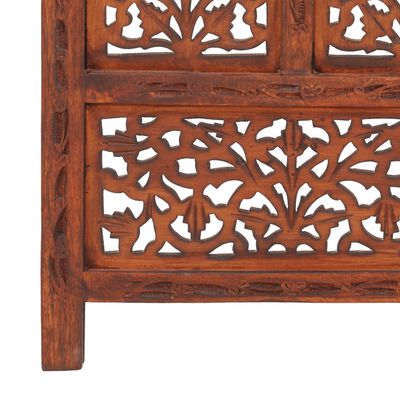 vidaXL Sobna pregrada s 4 panela smeđa 160 x 165 cm masivno drvo manga