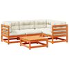 vidaXL 5-dijelni set vrtnih sofa s jastucima vo&scaron;tano smeđi od borovine