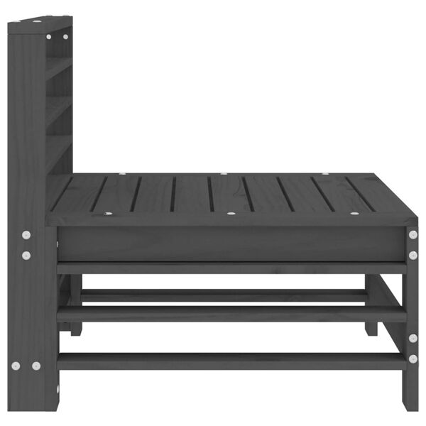 vidaXL Srednja vrtna sofa siva od masivne borovine