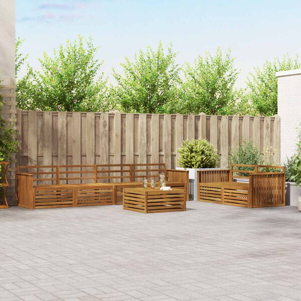 vidaXL Set vanjskih sofa 7 pcs Prirodna Čvrsto drvo akacije