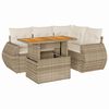 vidaXL 5-dijelni vrtni set sofa s jastucima bež od poliratana